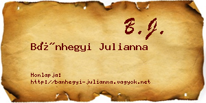 Bánhegyi Julianna névjegykártya